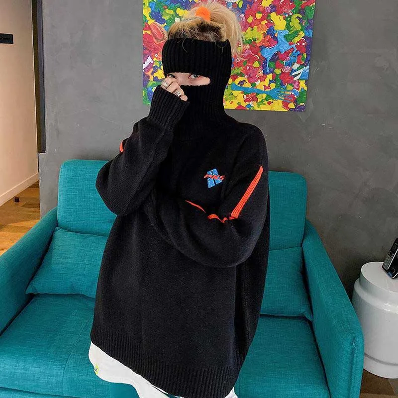NiceMix Winter Autumn Turtlenecks Sweaters for Female Neon Loose Long Sleeve Knitted Pullovers Causal Hot Pink Oversized Long Sw NiceMix Winter Autumn Turtlenecks Sweaters for Female Neon Loose Long Sleeve Knitted Pullovers Causal Hot Pink Oversized Long Sw