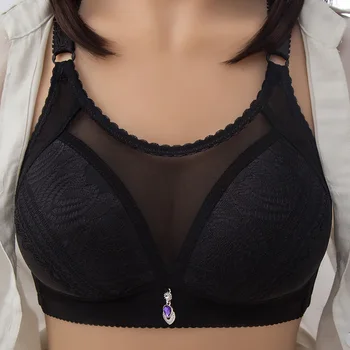 

Women Big Breast Bras For Big Size Cup Unpadded Thin Wire Free Mesh See Through Sexy Lingerie Underwear Lace Bras Plus Size New