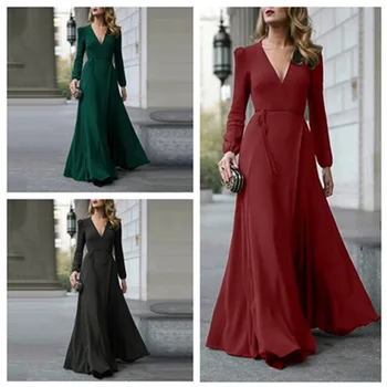 

suit OWLPRINCESS 2019 Autumn Solid Color and V-neck Lace Women's Long-Sleeved Skirt