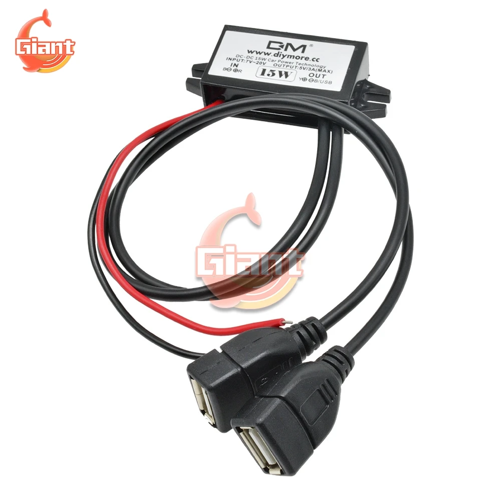UN3F USB Автомобильное зарядное устройство DC понижающий преобразователь модуль регулятор напряжения 12 В до 5 В 3A 15 Вт Водонепроницаемый понижающий вольтовый силовой модуль|Инверторы и конвертеры| | АлиЭкспресс