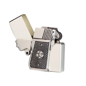 

Latest High-grade Metal Kerosene Oil Flint Lighter Men Gift Windproof Portable Fuel Kerosene Cigarette Lighters Travel Smoking