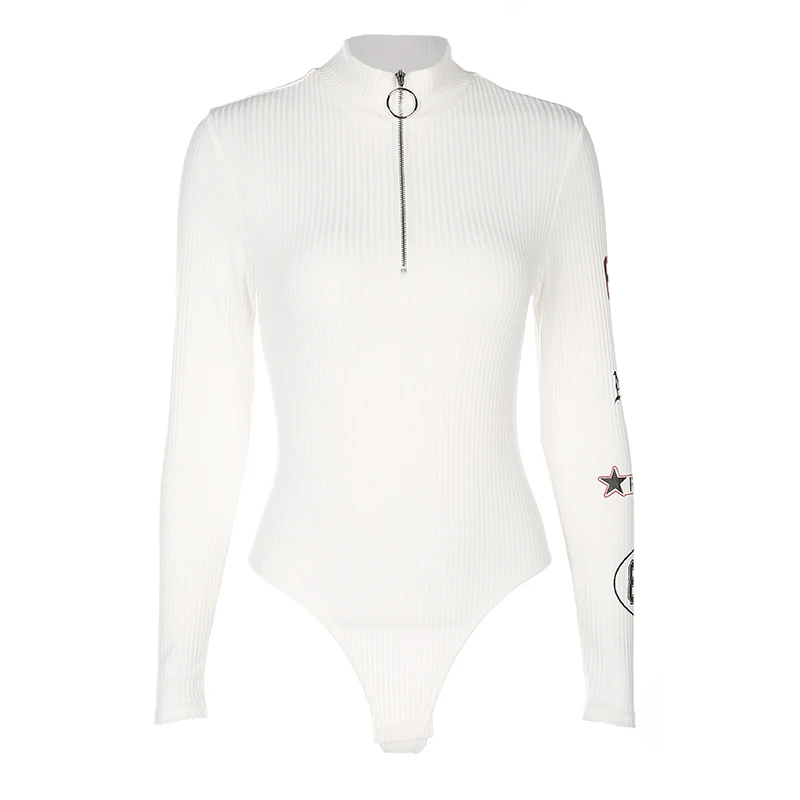 Водолазка Waatfaak женская с длинным рукавом белого цвета|autumn jumpsuit|bodysuit womenshirt romper |