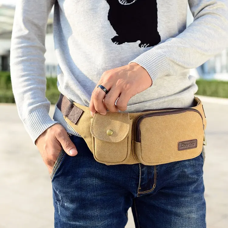 

Canvas Bag New Style Outdoor Portable Small Pockets Fashion Casual Running for Multi-functional Chest Pack