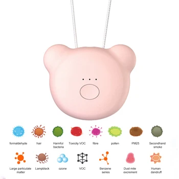 

Cute Mini Air Cleaner Fresh Hanging Neck Air Purifier Portable Ozone Generator Portable Wearable Metabolism Negative Ion
