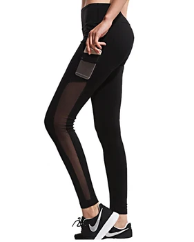 

TCJULY New Mesh Patchwork Leggings With Pockets High Waist Push Up Workout Pants Breathable Quick Dry Flex Fitness Leggins Women