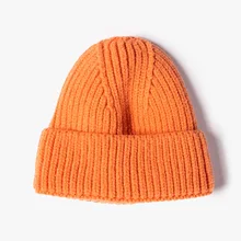 New Knitted Hat Unisex Popular Warm Cap Female Pure Color Wool hat Cold Weather Accessory Solid Skullies Cap