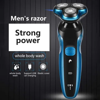 

4D rotary male electric shaver wet dry electric razor for men rechargeable beard shaving machine face shaver home travel