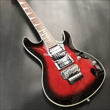 Высокое качество 6-струнной электрогитары, красный тигр, шпона, розовое дерево гриф, двойная качалка мост