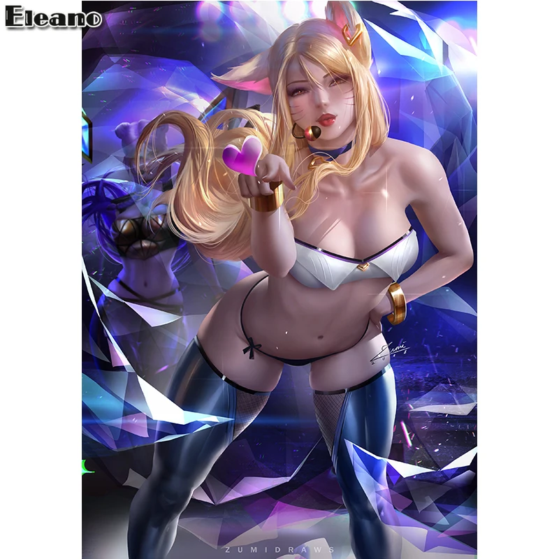 Печать на холсте аниме KDA Evelyn Akali Ari сексуальная девушка художественный плакат 40x60