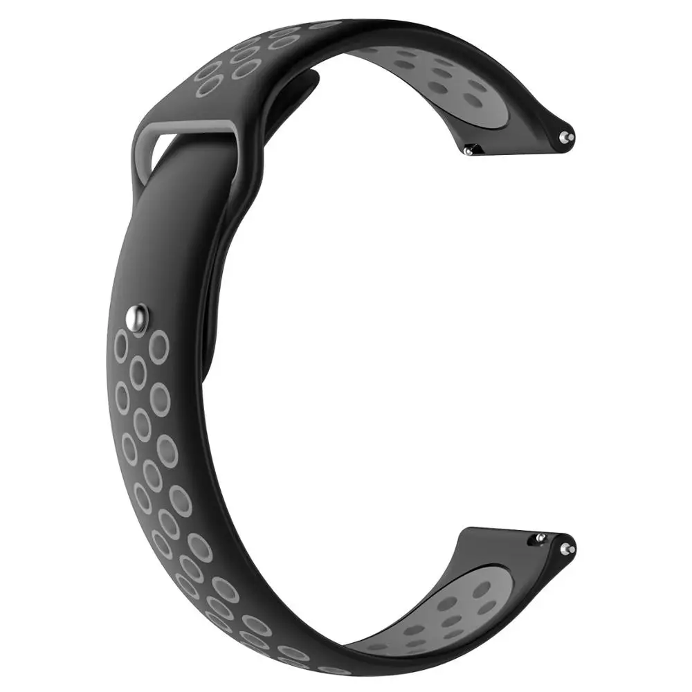20 мм силиконовый спортивный ремешок для samsung Galaxy ремешок 42 мм Huami Amazfit ремешок Bip для Galxy часы браслет - Цвет ремешка: Black Gray