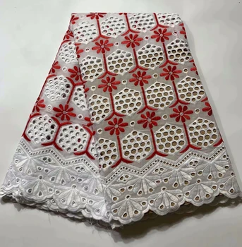 

High Quality Swiss Voile Laces Switzerland Emboridery Orange African Dry Cotton Lace Fabric 2019 Nigerian Man Voile Lace