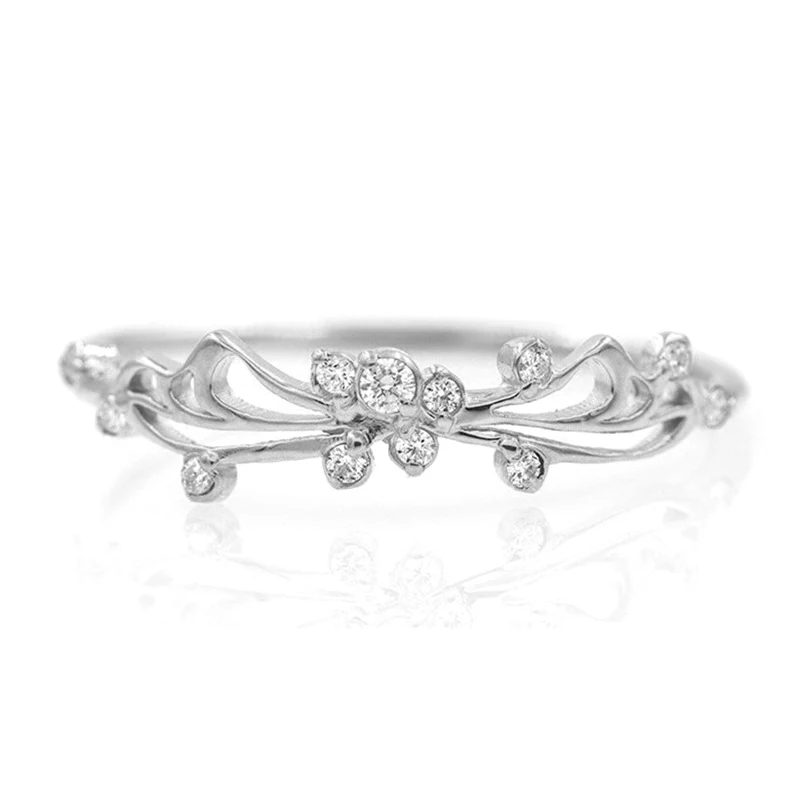 Women Engagement Flower Finger Rings Crystal Butterfly Ring Wedding Bands Jewelry Size 5-10 wedding rings finger rings fashion rings engagement rings fashion ring crystal rings