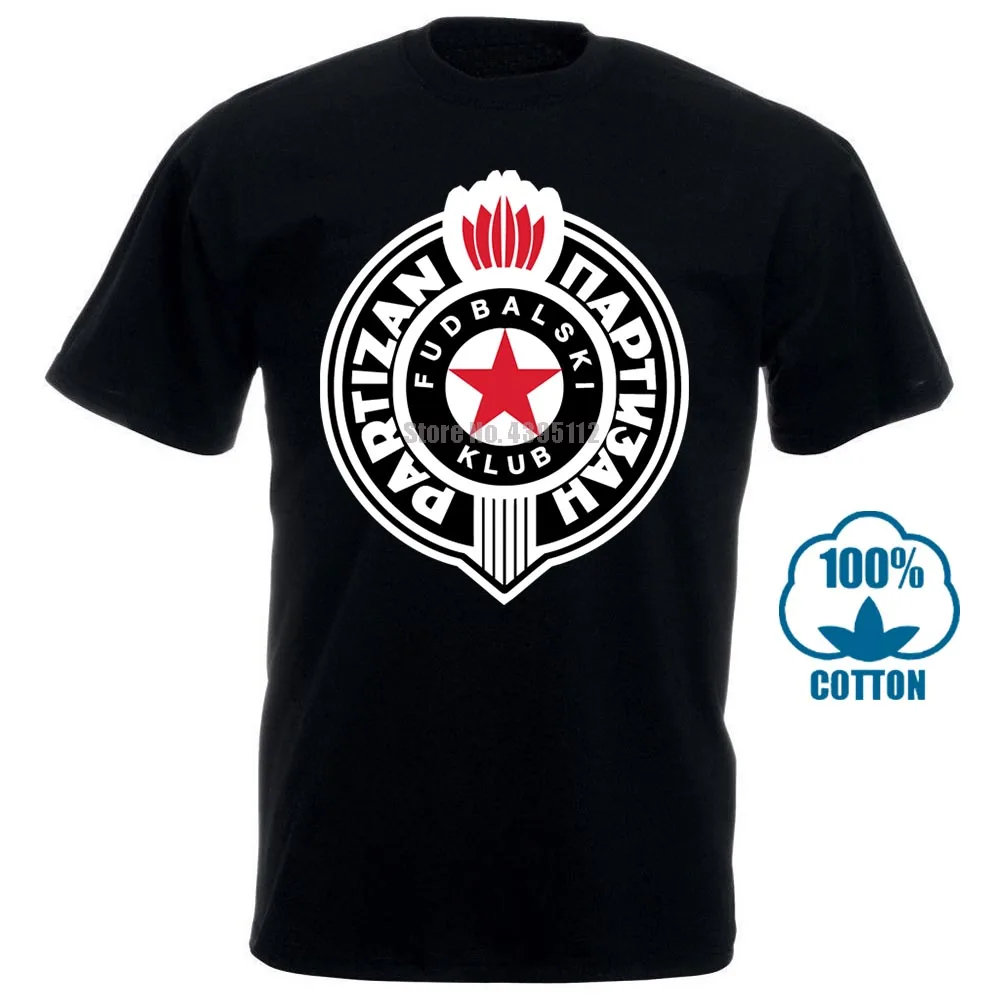 Брендовая футболка 2018 Мужская с коротким рукавом Fk Partizan Belgrade Soccerite Footballer Serbia