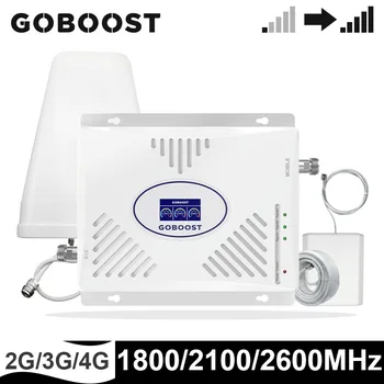 

GOOBOOST Gain 70dB 3g Network Signal Booster 1800 2100 2600 MHz Signal Amplifier Repeater Antenne 4g Coaxial Cable Full Set