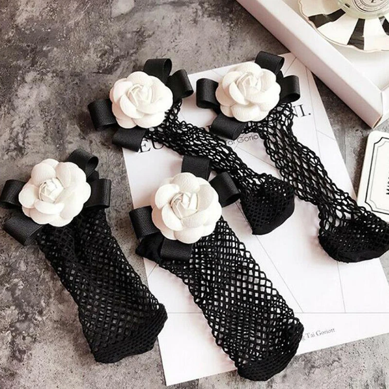 

1Pair Women Kids Girls Fishnet Socks Flower Bow Ankle High Mesh Lace Short Sock Cute Lovely Family Sox Summer 2020 Sale One Size