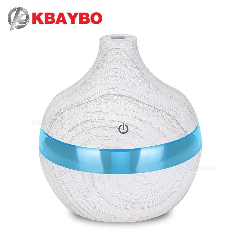 Electric 300ml USB Essential Oil Aromatherapy Air diffuser Aroma Diffuser Wood Ultrasonic Humidifier with 7 Color LED Lights