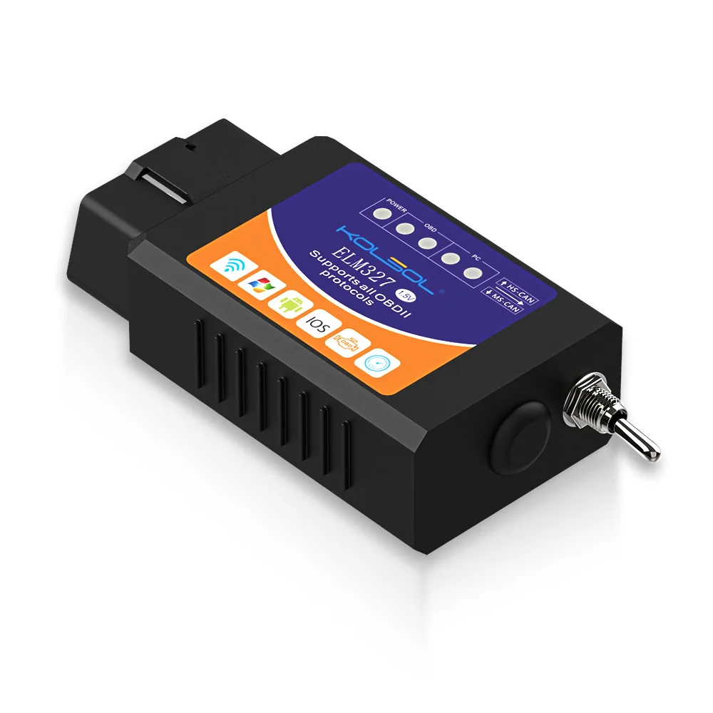 KOLSOL ELM327 Bluetooth/wifi/USB OBD2 сканер V1.5 ELM327 wifi с переключателем для Ford ELMconfig CH340+ 25K80 чип HS-CAN/MS-CAN