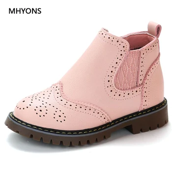 

Spring Autumn 2019 Kids Shoes Girls Pink Short Boots Children Martin Boots Handmade Leather Boots Toddler Shoes Kids Sneakers