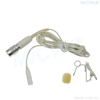 

ATW2500 Beige Wireless Tie Clips Microphone For Audio Technica Lavalier Lapel BeltPack Transmitter Hirose 4Pin