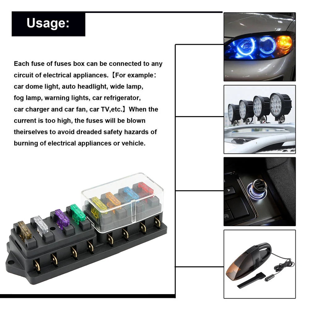 4/6/8 12 V/24 V/32 V блок предохранителей держатель предохранителя блок с 8 Стандартный предохранители для автомобилей Грузовик Лодка транспортного средства