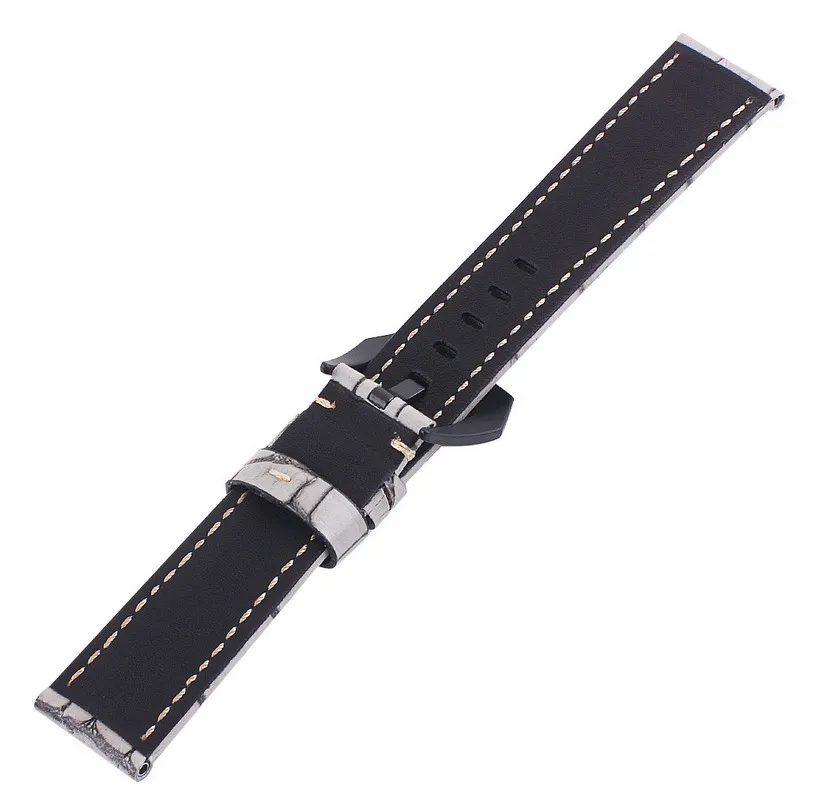 New 1pcs genuine cow leather very strong Watch band watch strap grey color 20mm 22mm 24mm 26mm size available