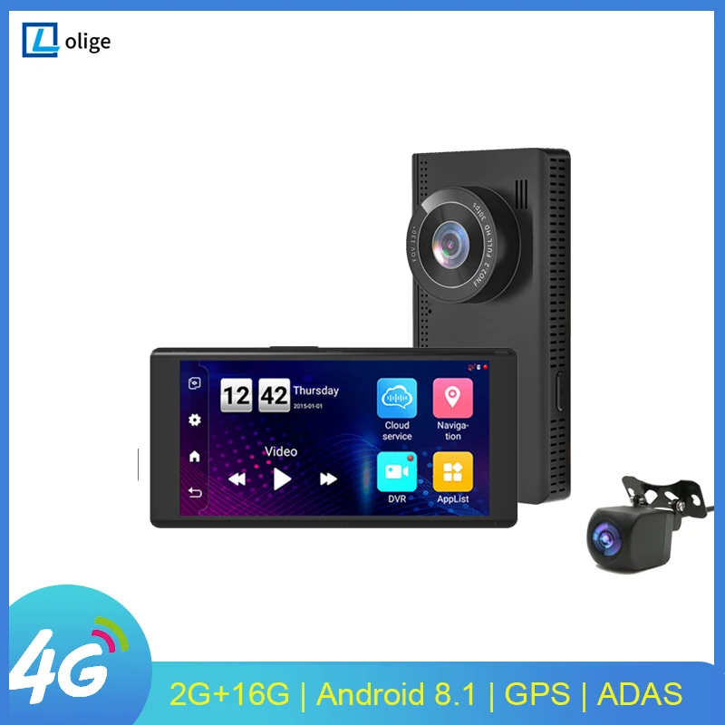 Видеорегистратор автомобильный 5 18 дюйма 4G Android 8 1 HD 1080P WiFi Bluetooth GPS-навигация |