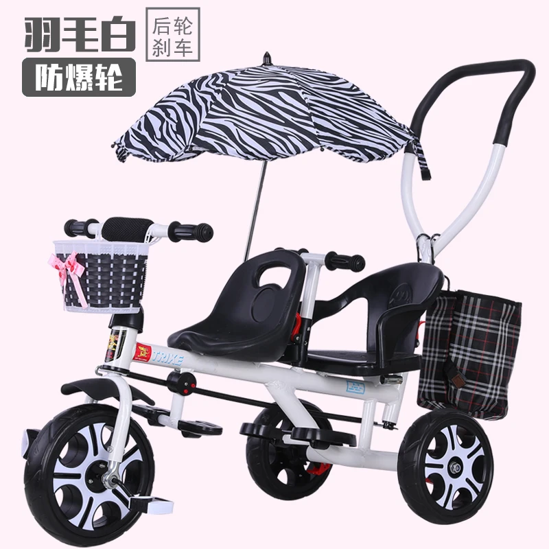 Светильник, двухколесный трехколесный велосипед, детская коляска, двухместная коляска для детей 1-8 лет, коляска, дождевик, в подарок - Цвет: Светло-зеленый