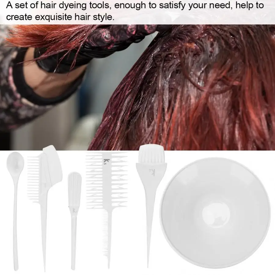 Инструменты для окраски волос 6 шт. Профессиональный инструмент для окрашивания волос подчеркивает расческу кисть Dyestuff Набор для смешивания цвета волос