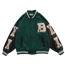 Womens Coats and Jackets High Street Hip Hop Baseball Uniforms Street Casual Coat Loose Stitching Jacket Tops 2021 Summer New