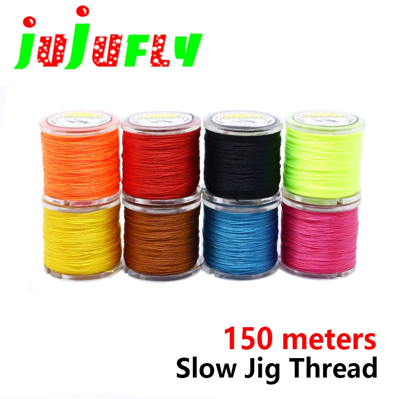 

jujufly 150meters/spool high strength polyester fiber guide ring fasten line lure fishing rod wrapping repairing building thread