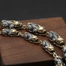 FNJ Link Pixiu браслет цепочка 925 серебро 20 см+ 3 см Новая мода состояние мужчины t чистый S925 серебряные браслеты для мужчин ювелирные изделия