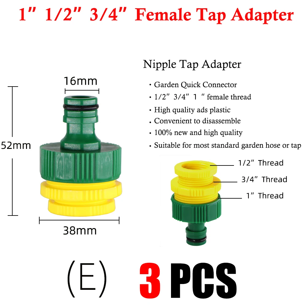 Hose Connector Irrigation Fittings Irrigation Faucet 22-Type Garden Tap Quick Connector 1/2" 3/4" Male Female Thread Nipple Joint 1/4" Hose Repair Irrigation Water Splitters Tools