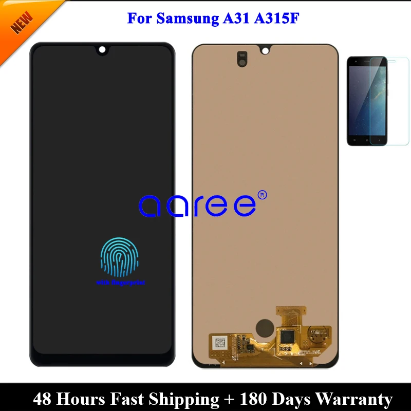 Fingerprint OLED LCD For Samsung A31 2020 A315 A315F lcd Screen Touch Digitizer Assembly | Мобильные телефоны и