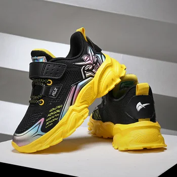 

2020 Spring/Autumn Children Shoes Soft Bottom Sport Shoe for Big Boys Knitted Breathable Kid Shoes Light Weight Boy Running Shoe