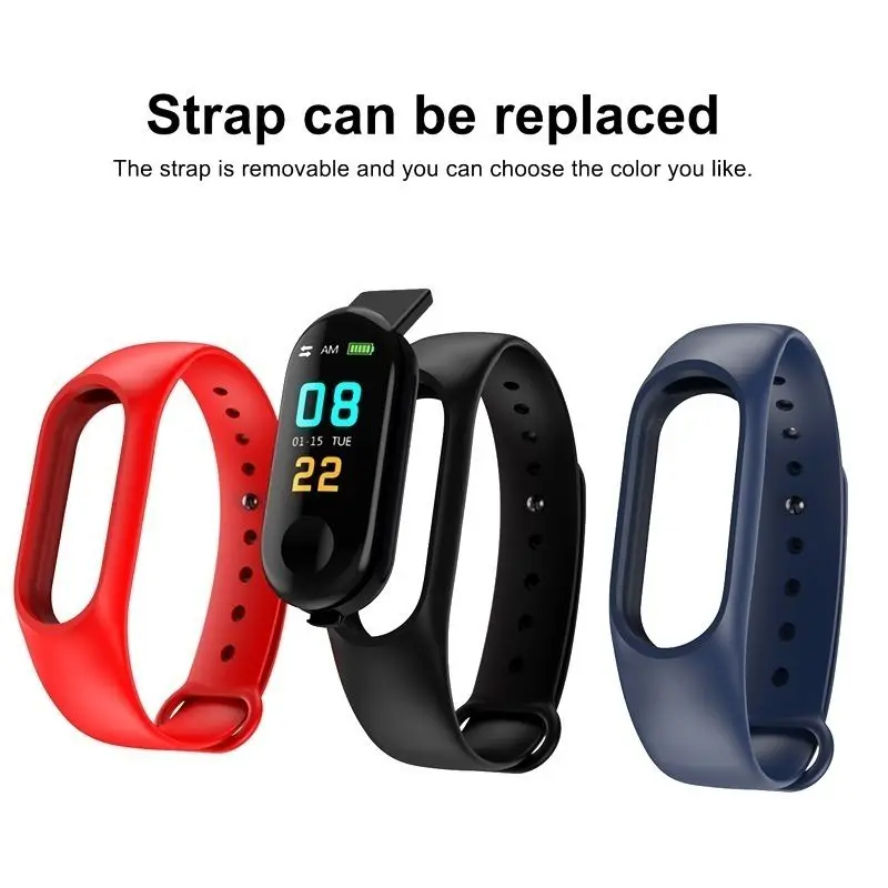 Wearable Waterproof Bluetooth Smart Band Watch Bracelet Wristband Color Screen Fitness Tracker Blood Pressure