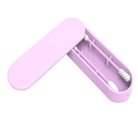 Розовый Reusable Cotton Swab Ear Cleaning Cosmetic Silicone Buds Swabs Sticks For Cleaning Makeup And Touch-Ups 2Pcs/set - Цвет: Розовый