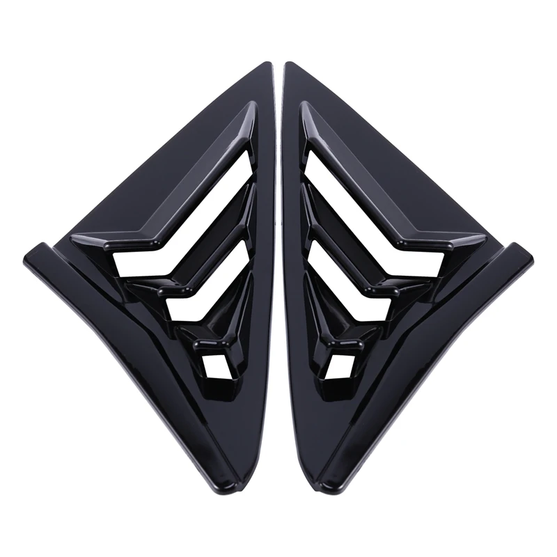 Rear Quarter Panel Window Side Louvers Black Carbon Fiber Vent Decal Cover For Honda Civic Type R Hatchback Accessory