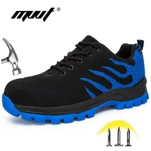 Мужская зимняя защитная обувь со стальным носком рабочие ботинки мужские уличные противоскользящие стальные ПРОКАЛЫВАЮЩИЕ строительные ботинки Рабочая обувь