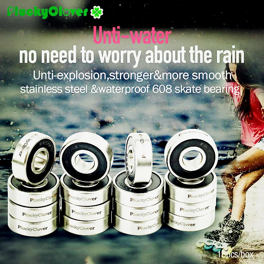 16pcsWaterproofRollerSkatesBearing608StainlessSteelInlineSpeed