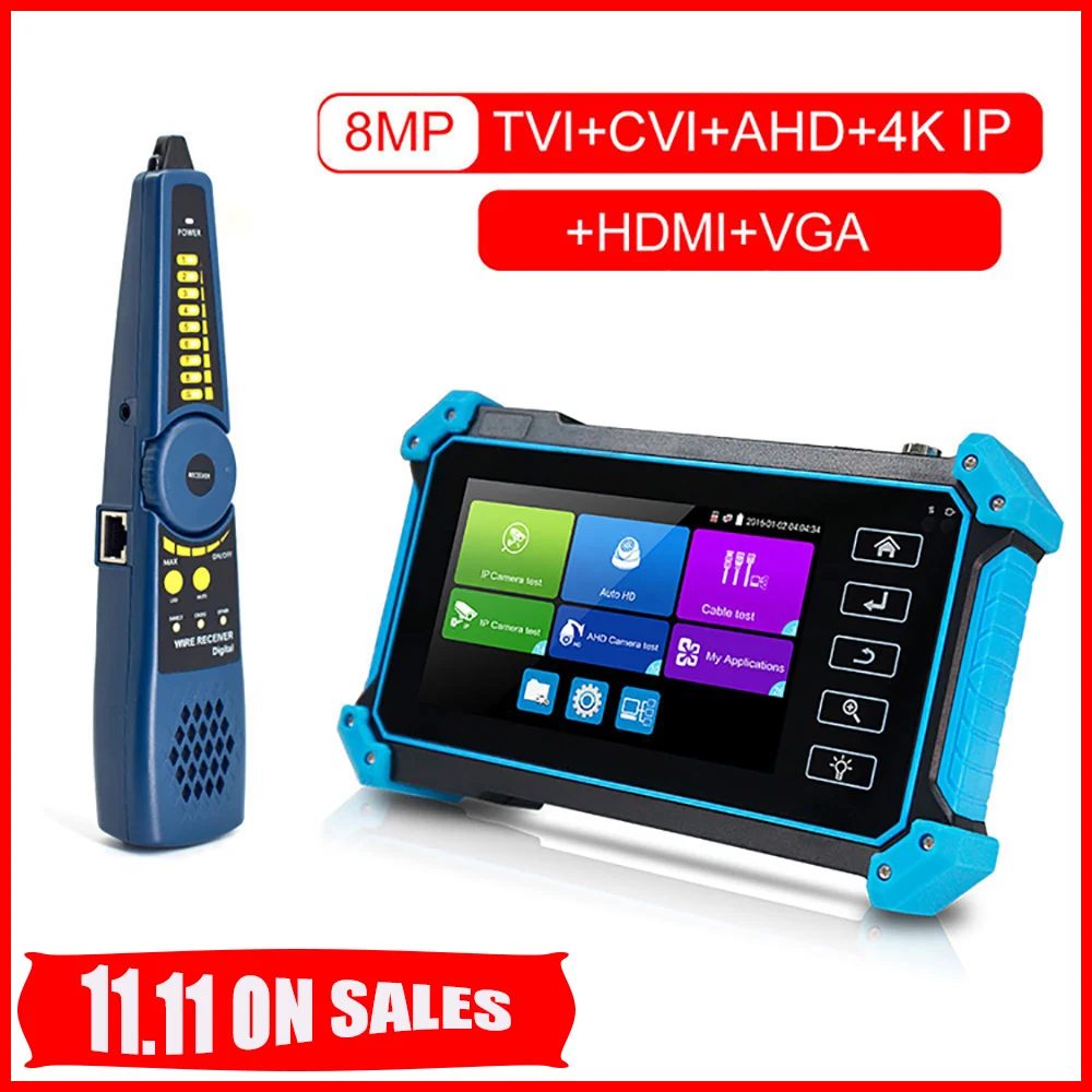 

Mini cctv tester camera monitor IPC cable tester 4K cctv monitors HDMI video camera tester IP ccfv Security lan camera Testers