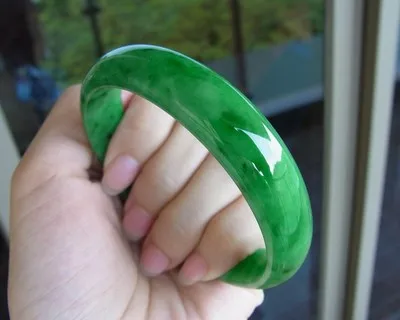

Natural Burmese emerald green 54-62mm bracelet, elegant princess jewelry, gift for mother to girlfriend