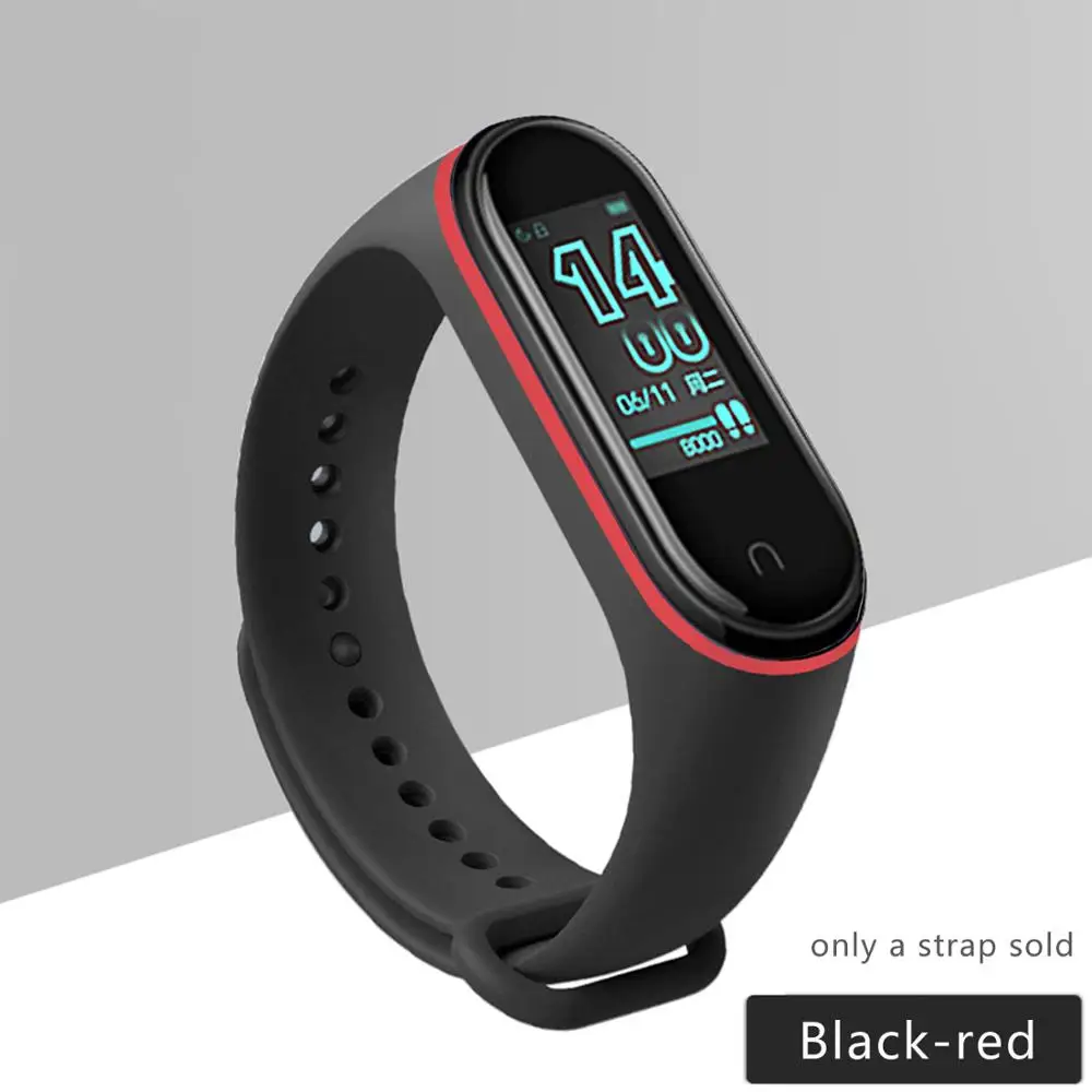 Black-red Спортивный умный Браслет, ремешки для mi Band 2 для Xiaomi mi Band 3 4, ремешок на запястье, аксессуары, сменный Браслет - Цвет: Black-red