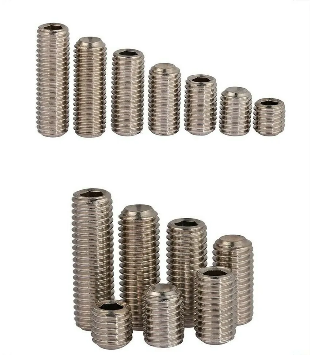 

M10 304Stainless steel concave end set screw hexagon socket headless screw