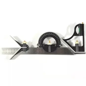 

12" Combination Protractor Tri-Square Angle Ruler Machinist Stainless Steel Measuring Tools Professional 649E