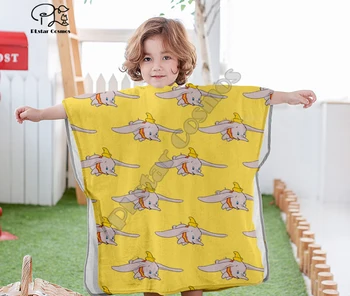 

Cartoon cute Cartoon Dumbo Hooded baby Boys and Girls Towel Wearable Bath Towel For Kids Travel 3D print Beach Towels style-8