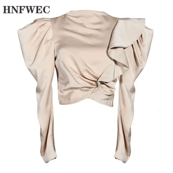 

Europe Puff Sleeve Shirt Women 2020 Spring New Solid Color Ladies Blouses and Tops Wild Long Sleeve Women Clothing Y621