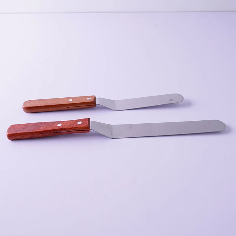 Шпатель для сливочного крема из нержавеющей стали деревянная ручка инструменты