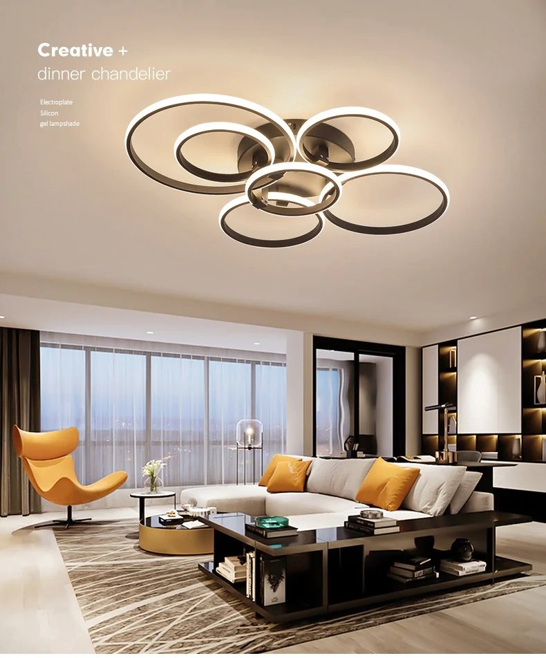 Modern LED Ceiling Light For Living Room Bedroom Dining Room Luminaires Circle Rings Ceiling Lamps Home Indoor Lighting Fixtures led ceiling lights