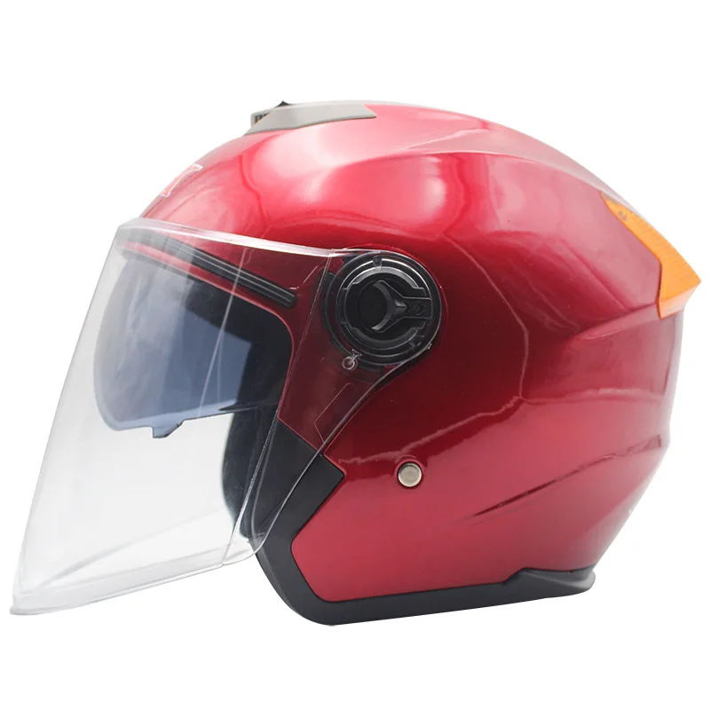 Electric motorcycle helmet double lens half- covered move cool half helmet hard hat four seasons universal anti- fog
