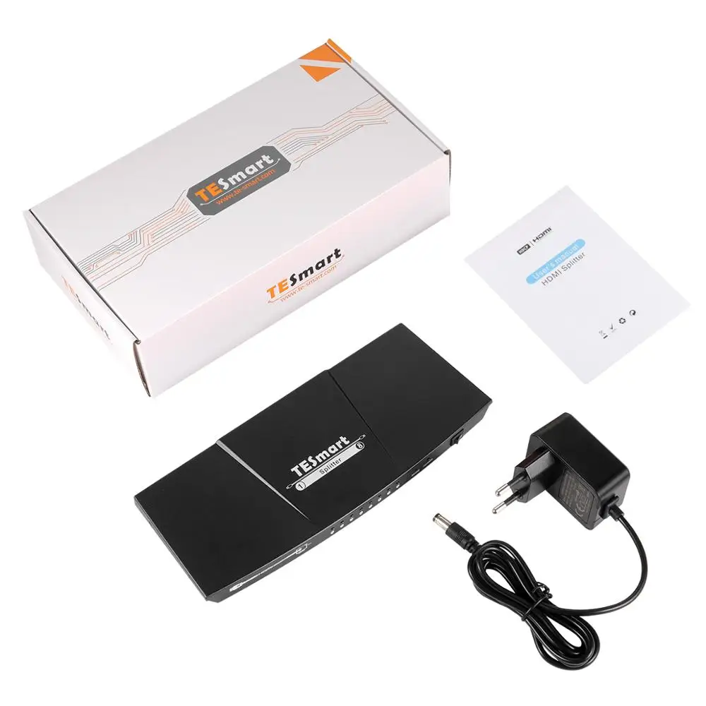 Переключатель сплиттер, TESmart 1 в 8 выход 4 K x 2 K HDMI переключатель сплиттер 1x8 селектор выходов HDMI дополнительный S/PDIF аудио выход 10 Гбит/с данных